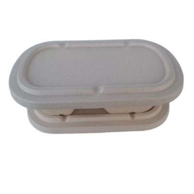 China Disposable Eco Friendly Compostables Take Away Disposable Food Container Bagasse Pulp Lunch Box With Lid for sale