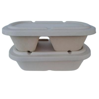 China 750ml Eco-Friendly Disposable Biodegradable Bagasse Pulp Rectangular Food Containers for sale