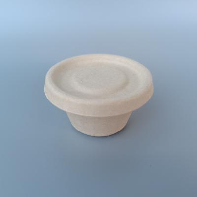 China Disposable Fully Biodegradable Compostable 2oz Paper Bagasse Sauce Seasoning Cup Sauce Cup for sale