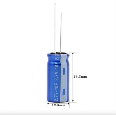 China Factory Price Newest Wholesale Size Voltage 2.7V 10F Automotive Super Capacitors 2.7V 10F 12.5*26.5mm for sale