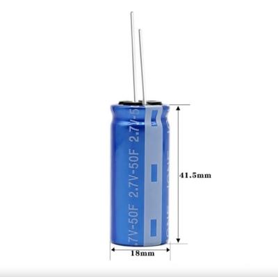 China Factory Price Newest Wholesale Size Voltage 2.7V 50F Automotive Super Capacitors 2.7V 50F 18*41.5mm for sale