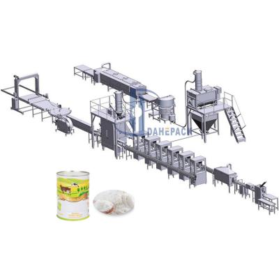 China Professional Automatic One Lane Two Fillers or Two Lane Four Fillers Automatic Milk Powder Canned Quantitative Filling Labeling Machine Sterilization Capping Production Line for sale