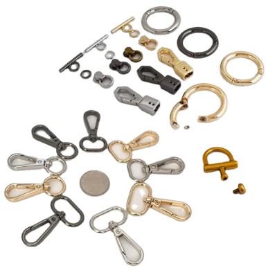 China Bag Female Hook and Loop Connection Customized Processing Clothing Bag Accessories Hardware Ring Buckle Chain Slider Handle for sale