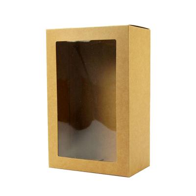 China Recyclable Customized Logo Printing Kraft Paper Box With Clear Window For Gift Shipping for sale