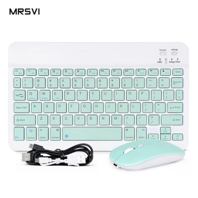 China Mini Slim Portable Wireless Keyboard Combo Wireless Mouse Low Price Colorful BT Keyboard For Android Phone for sale