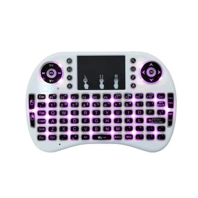 China Hot Selling Backlit 2.4GHz i8 Mini Keyboard Air Touch Pad Wireless Fly Mouse Wireless Backlit Keyboard For Android TV Box PK D8 MT10 for sale