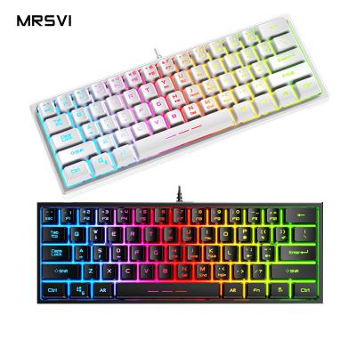 China Brand New FV-61 Numeric Keypad Wired Keypad RGB 61 Small Ergonomic Desktop Gaming Small Portable Mechanical Keyboard for sale