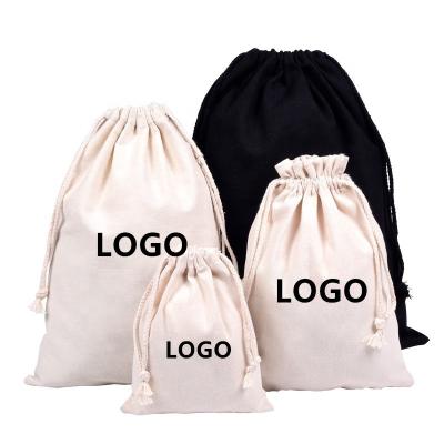 China Custom Small Drawstring Muslin Calico Canvas Fabric Rope Organic Cotton Drawstring Bags for sale