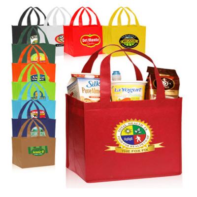 China Boutique Eco-friendly Premium Printable Logo PP Recyclable Nonwoven Grocery Bag Printing Custom Logo Packaging for sale