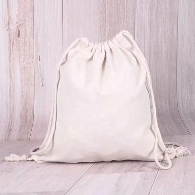 China Durable Organic Foldable Cotton Canvas Fabric Customized Customized Soft Wash Small Suction String Bag Handled for sale