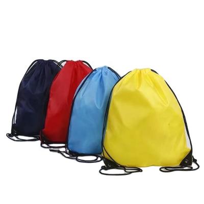 China Eco Friendly Recycled Rope Handle New Branded Custom Printed Logo Sport Outdoor Waterproof Polyester Nylon Drawstring Bag for sale