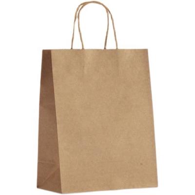 China Recyclable Biodegradable Gusset Kraft Paper Bag Custom Design Coffee With Twisted Handle For Food Packaging for sale