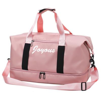 China With Shoes Compartment Fitness Travel Gym Joyful Nylon Unisex Duffel Bags With Sneaker Compartments for sale