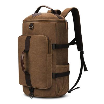 China Wholesale Large Heavy Duty Canvas Carry On Gym Sports Fitness Bag Travel Fleece Shoulder Backpack for sale