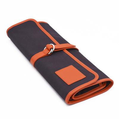 China Portable Canvas Tool Roll Up Utensil Storage Roll Up Knife Bag Picnic Waterproof Travel Chefs Portable Serving Roll Bag for sale