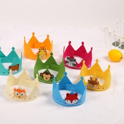 China DIY Felt Toys Kids Cartoon Crown Tiaras Digital Shapes Animal Models Kids Interactive Game DIY Felt Toys Kids Gifts for sale