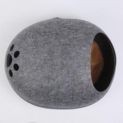 China Hot Selling Place Breathable Large Cat Nest Round Shape Felt Multifunctional Indoor Cat Pet Sleep Cave for sale