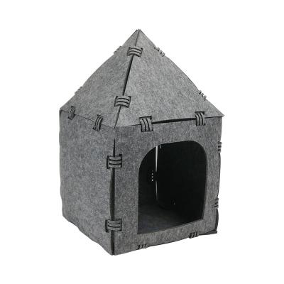 China New Design Viable Pet Indoor Interactive Game Splicing Felt Splice Tunnel Pet Nest Cat Cave for sale