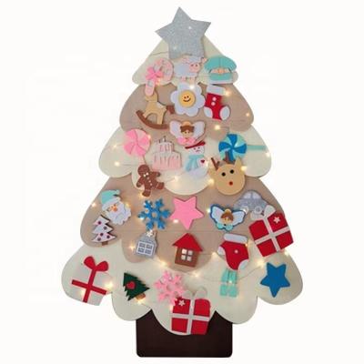 China Wholesale Handmade Creation Felt Christmas Tree Kids DIY Handmade Christmas Kindergarten Puzzle Decoration for sale