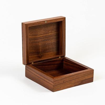 China Europe Wooden Box with Hinged Lid Square Wooden Storage Keepsake Box Decorative Wood Box with lids for sale