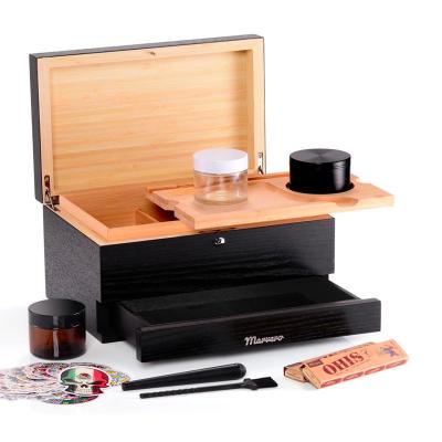 China Europe GridandDrawer - Storage Wood Box for Herbs -  Glass Jars  Roll Kit and   StashBox Stash Box withRollingPaper for sale