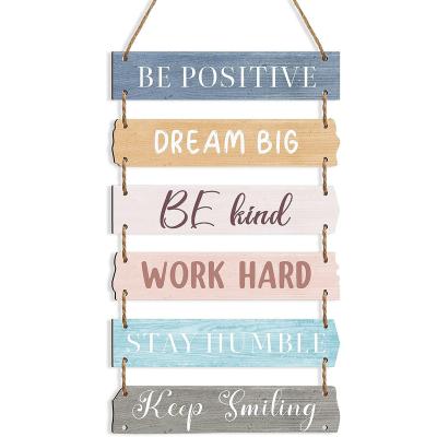 China Europe Farmhouse Wooden Wall Signs Positive Plaque with Quotes Motivational Quote Decor Rustic Wall Hanging Plaque Sign Inspirational for sale