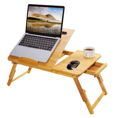 China Home.Restaurant.Bar.Hotel.Wedding. Super Markets Promotion Lap Desk Adjustable Breakfast Serving Bed Tray Table with Storage Drawer for Home Office Foldable Wood Bamboo Bed Laptop Desk for sale