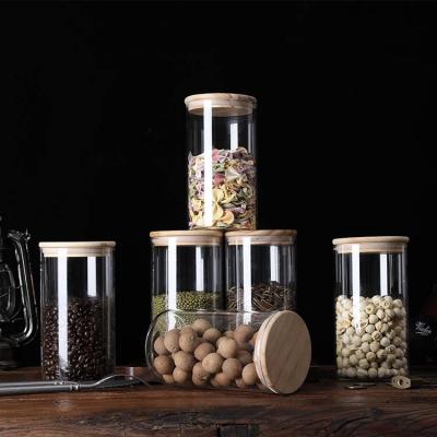 China Factory Stocked Direct Foods Containers With Bam For Honey Agate Phnom Penh Candy Jewelery B Airtight Storage Glass Jar for sale