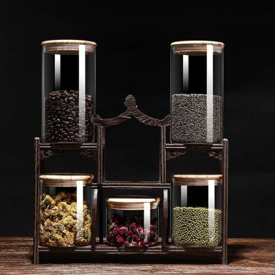 China Factory Hot Selling Large Food Rack Glasss Matte Black Perfume Cap Glasses Jars and Bottles Stocked Storage Jar with Best Quality for sale