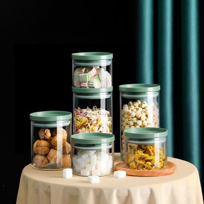 China High Quality Glass Jars Stored With Handle Container Food Storage Jar for sale