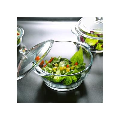 China Sustainable Uniquely Designed Glass Pot Kitchen Set Round Casserole With Lid for sale