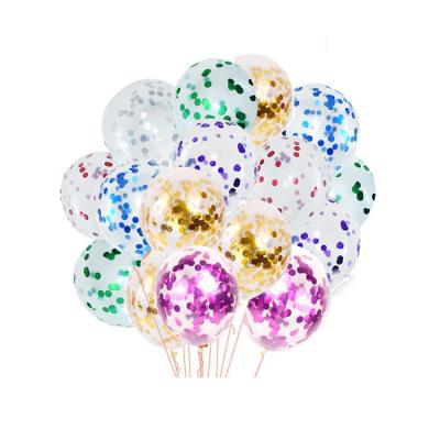 China Toy Gift Toy Jumbo Transparent Latex Balloon Stuffing Gold Confetti Metallic Balloon with Red Blue and Silver Confetti for sale