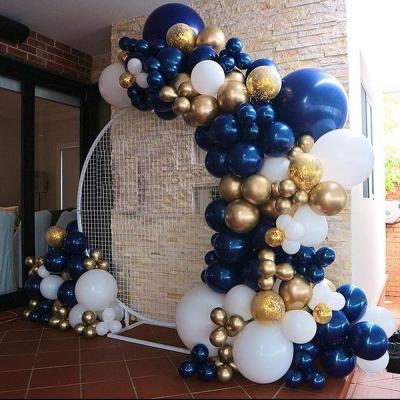 China Toy Blue White Gold Navy Blue Conftti Balloon Latex Balloon Kit Arch Garland Gift Toy Celebrate Revel Party Favors for sale