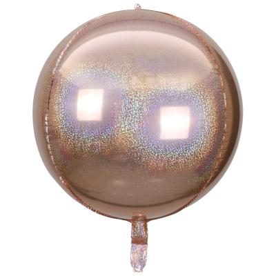 China Air Round Shape Gift Toy Party Helium Balloon Foil Globos 18 Inch Blue Rose Gold Silver 4D Metallic Foil Balloon for sale