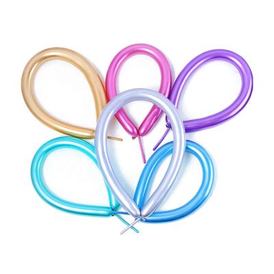 China Toy Gift Giant Diy Knitting Shape Toy Eco Friendly Toy Large Gift Twisting Modeling Rainbow Metallic Twisty Balloon Along Chrome Balloon 270 for sale