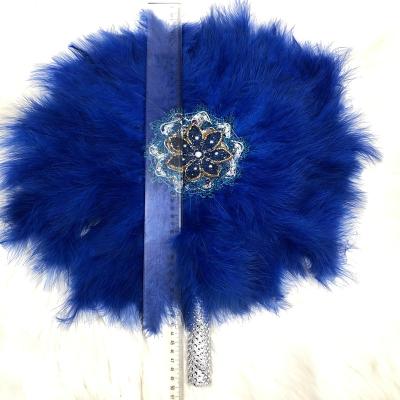 China SF-Wholesale Bridal Dress Fan With Handmade Feather Nigeria Feather Handmade Fan for sale