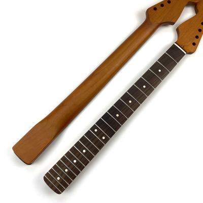 China GUITAR 22 Frets Stain 25.5 ST Style roasted maple Left Hand guitar neck for DIY electric Guitar Kits Replacement for sale