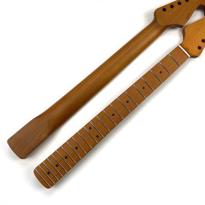 China GUITAR Left Hand 22 Frets 9.5 Inch Radius Stain roasted maple ST electric guitar neck with 42mm bone nut for sale