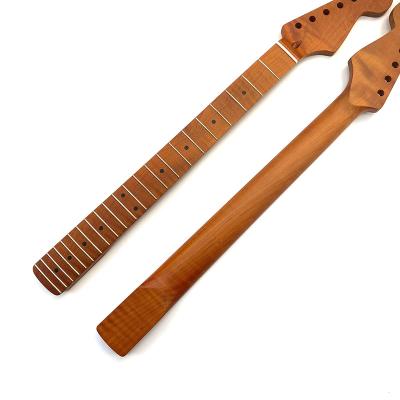 China GUITAR Custom 22 Frets 9.5 Inch Radius Nitro Stain roasted maple ST 25.5 electric guitar neck with 42mm bone nut for sale