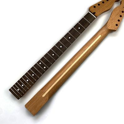 China GUITAR New 22 Frets Clear Satin electric guitar neck TL Mahogany Guitar Neck with rosewood fretboard and maple strip for sale