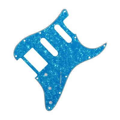 China 11 Holes Pickguard 4Ply Light Blue Pearl 11Hole HSS ST Guitar Pickguard with Humbucker pickup hole for Electric Guitar Parts for sale