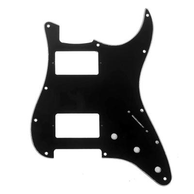 China 11 Holes Pickguard 3Ply Black HH Guitar Pickguard Humbucker ST Scratch Plate for  Standard ST  Style Guitar accessories for sale