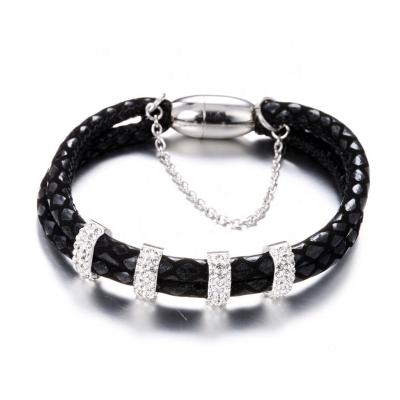 China CLASSIC high quality titanium leather bracelet, handmade bracelet women men real leather cuff bracelet for sale