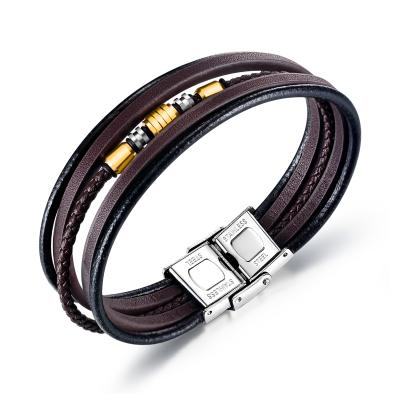 China Magnetic Clasp 18.5Cm, 20.5Cm Stainless Steel Lock Cord CLASSIC Jewelry Casting Genuine Leather Bracelets 22Cm for sale