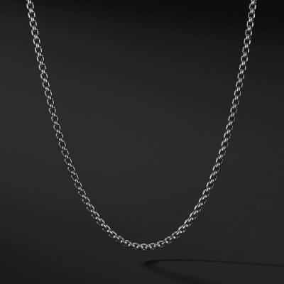 China Hiphop Hip Hop 14K 18K Stainless Steel Necklace Mens Womens Black Link Bead Chain Venetian Necklace for sale