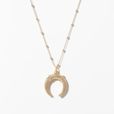 China Romantic Fine Delicacy Female Jewelry Wave Beads Chain Half Horn Shape Moon Phase Crescent Necklace For Women for sale