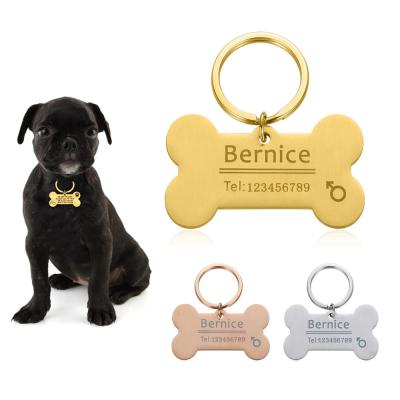 China Wholesale Personalized Custom Anti Lost Pet Tags Dogbone Diy ID Dog Name Tags Round Metal For Collars for sale