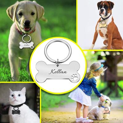 China Personalized Custom Engrave Stainless Steel Dog Tag Bone Shape Pet ID Tag 2021 Dog Tag Newly for sale