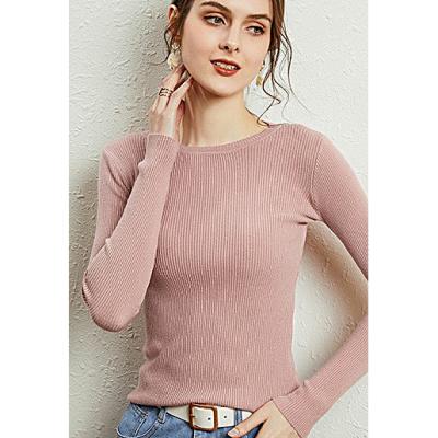 China Fashion Wholesale Women's Winter Anti-wrinkle Autumn Pure Color Round Neck Sweater Long Sleeve Slim Women's Sweaters for sale