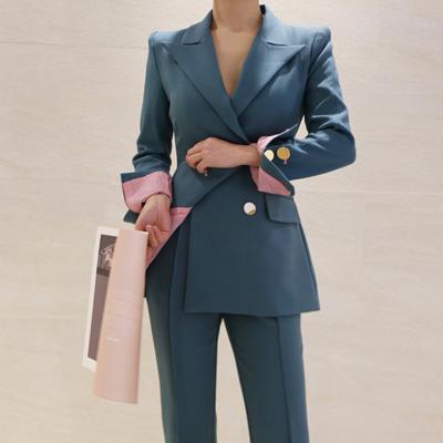 China Professional Women's Breathable Business Garment Suits Two Pieces Suit Jacket And Pants Sets Lady Woman Suits for sale